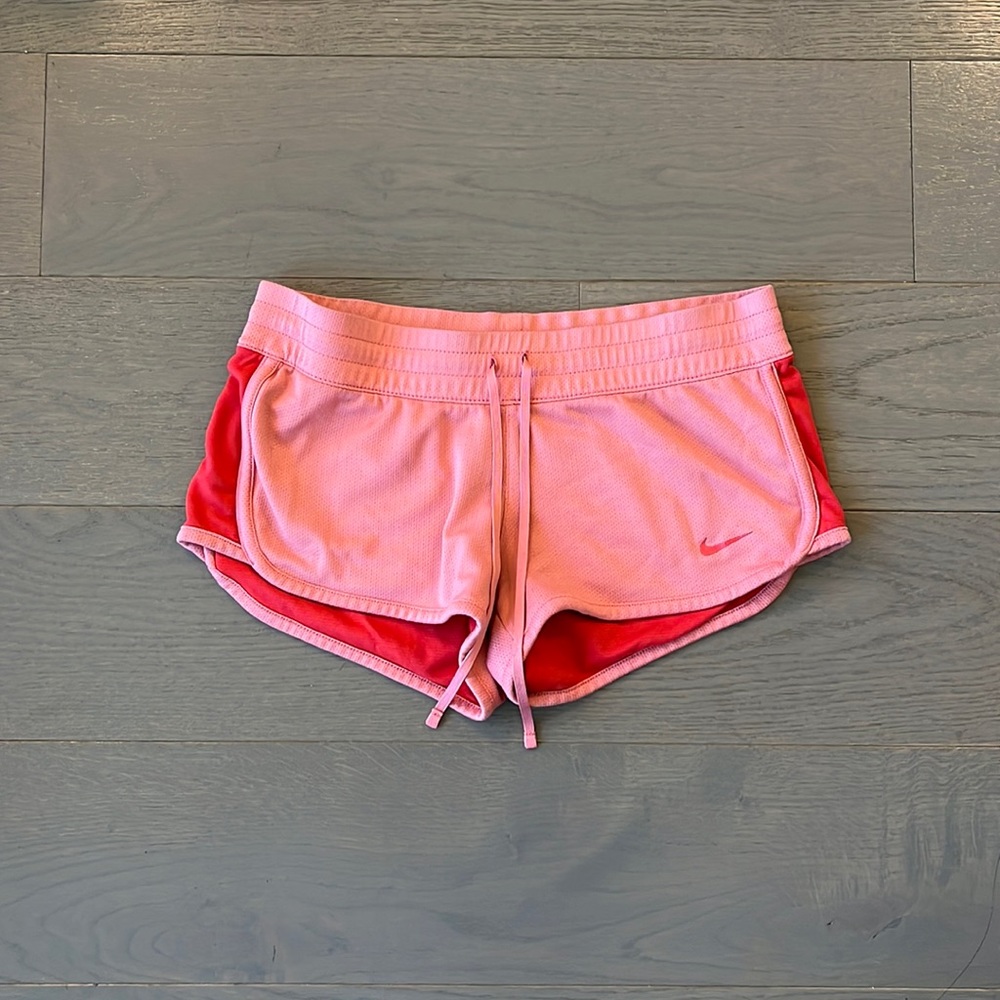Nike pink reversible short shorts sport soft drawstring athletic